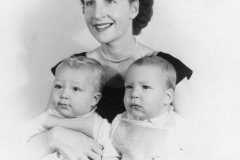 Mom and Twins, NYC, abt 1954